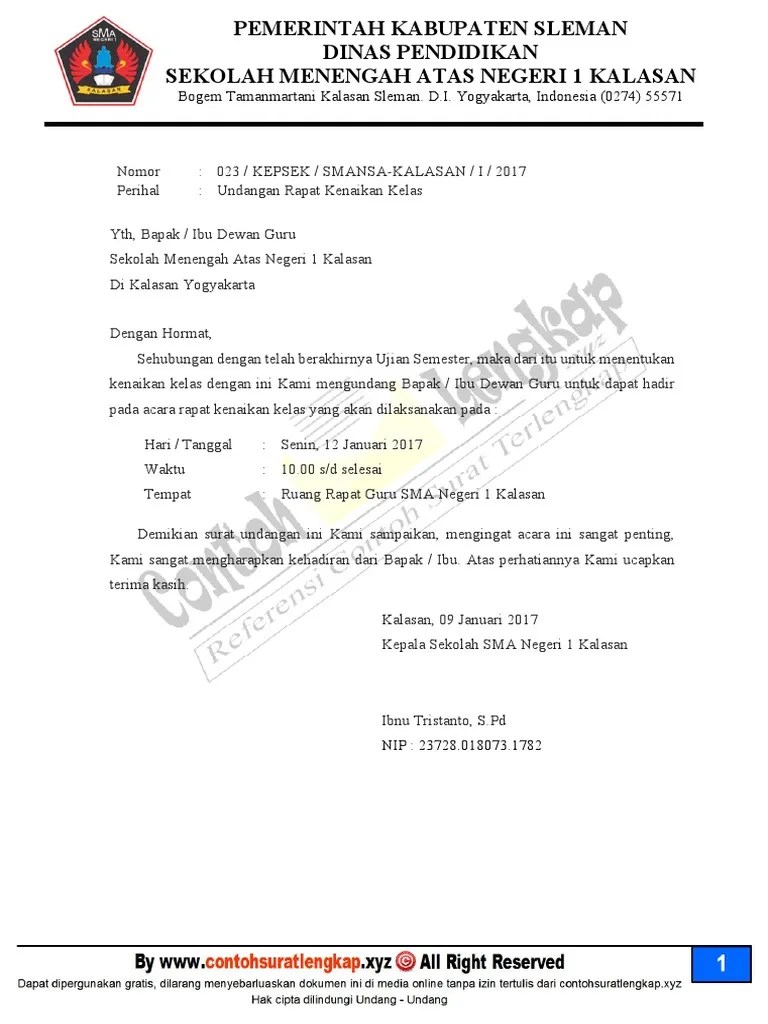 47 Contoh Surat Undangan Rapat Osis Dalam Bahasa Inggris Vector Informasi Masa Kini