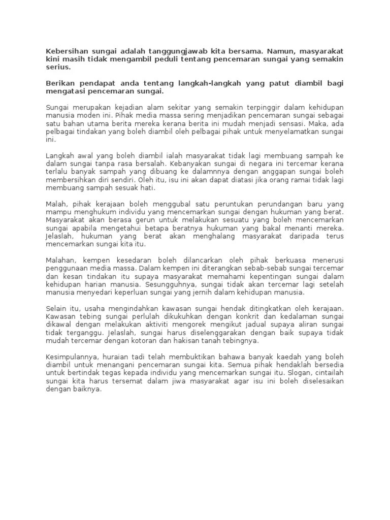 Karangan Cintailah Sungai Kita