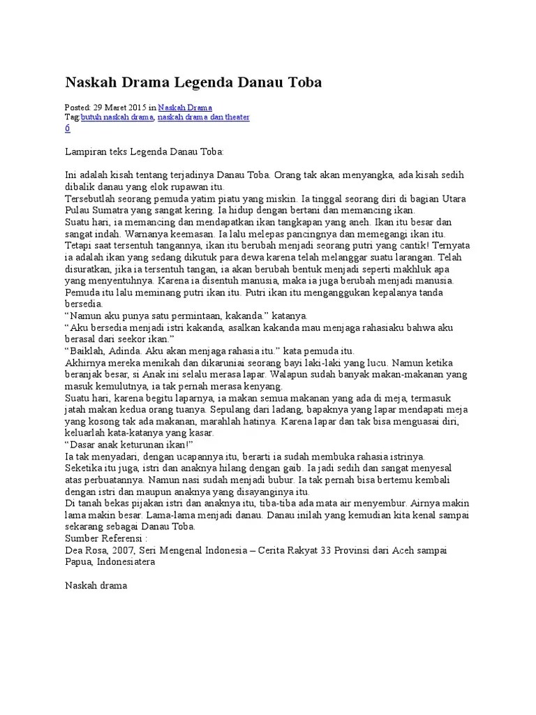 Naskah Drama Legenda Danau | PDF