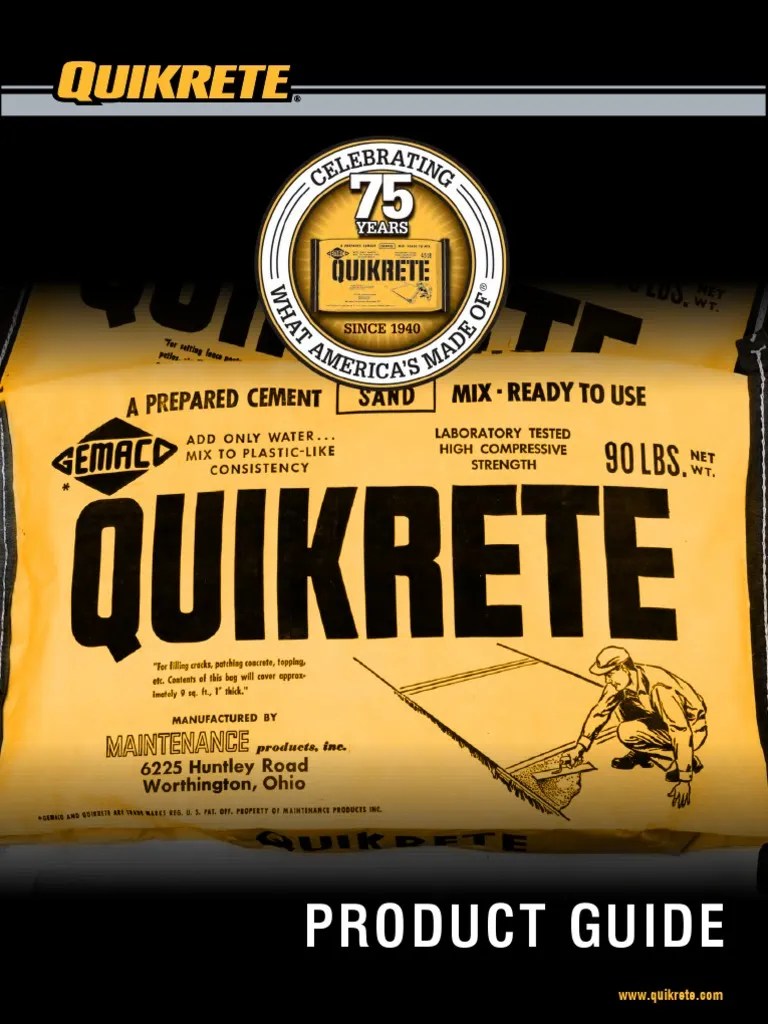 Quikrete Concrete Product Guide Mortar (Masonry) Concrete