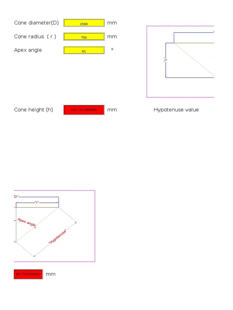 Cone Weight Calculation PDF Angle Volume