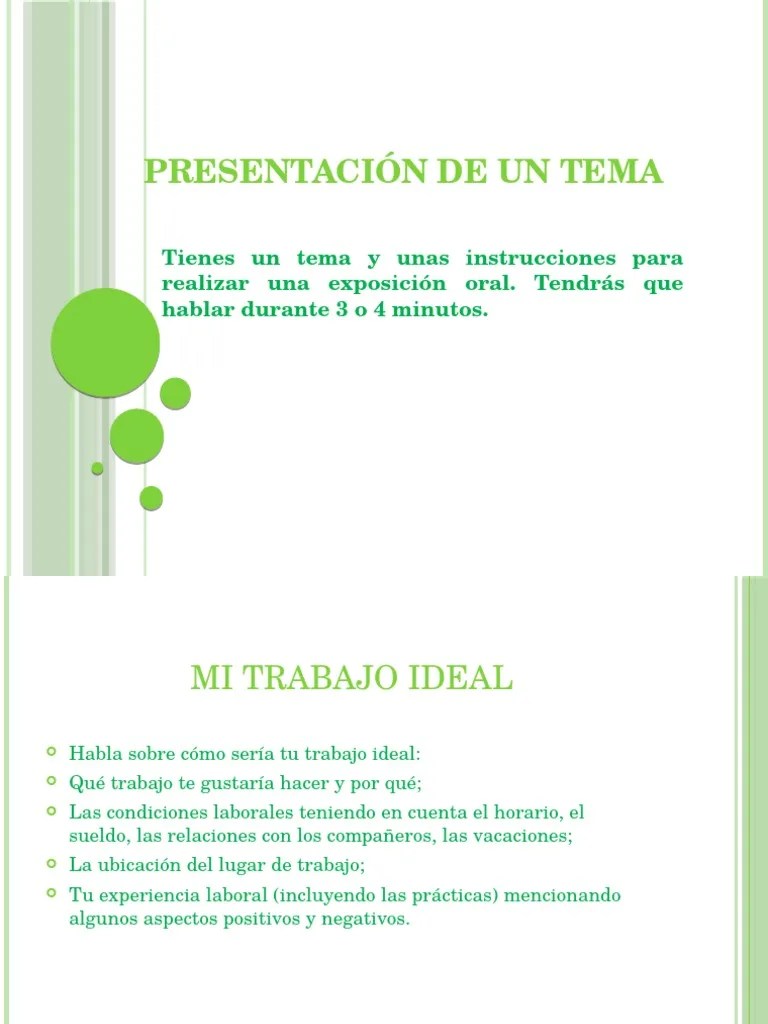 Presentación de Un Tema