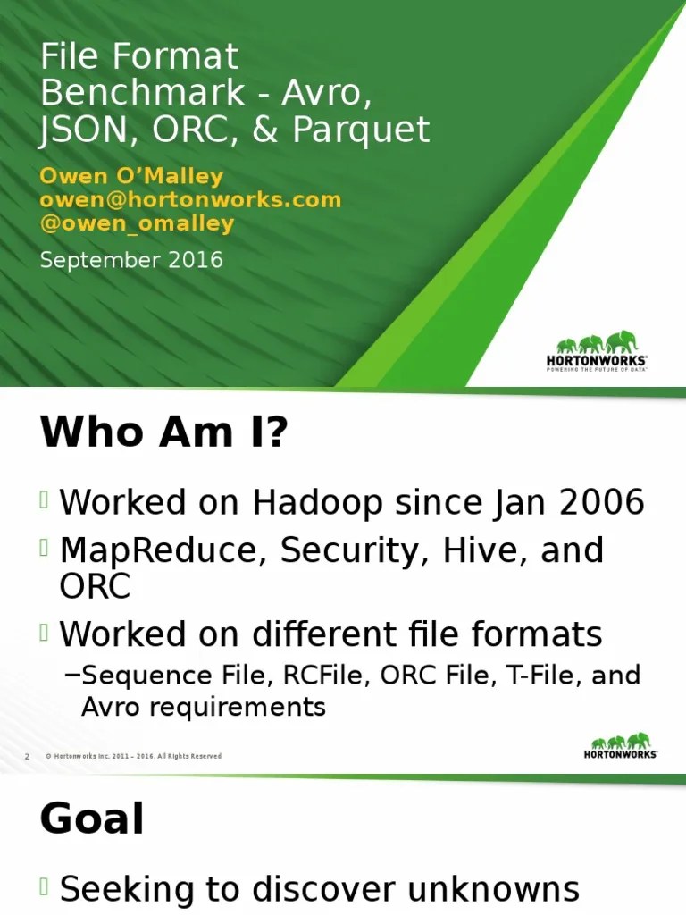 File Format Benchmark_ Avro, JSON, OrC, And Parquet Presentation 1