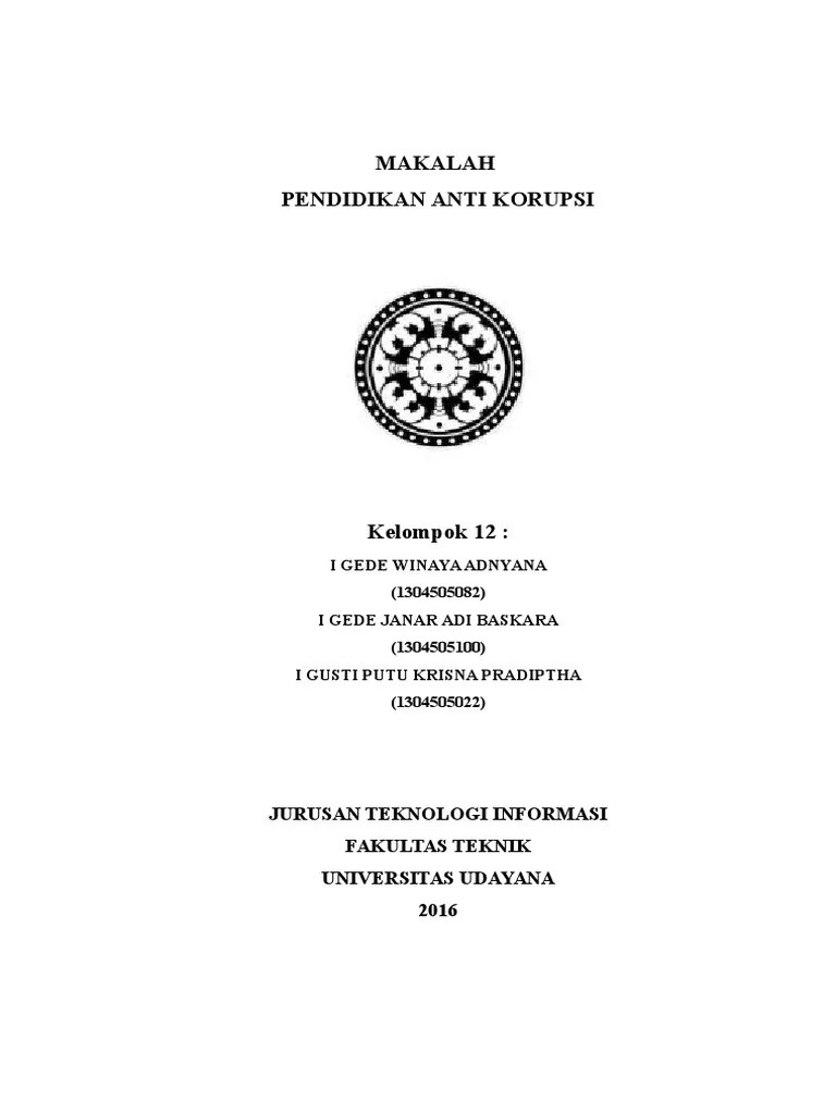 15 Judul Makalah Anti Korupsi