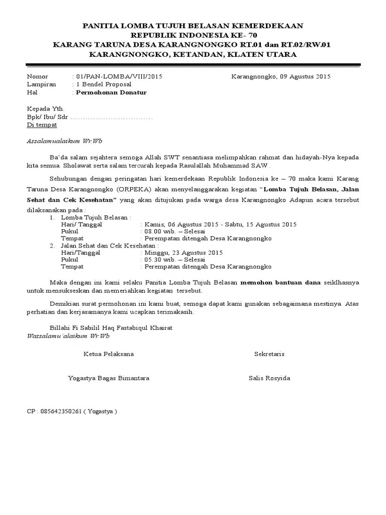 Surat Permohonan Donatur | PDF