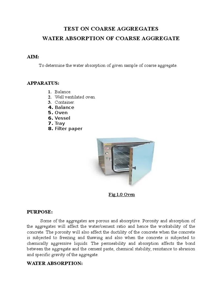 Water Absorption | PDF | Porosity | Concrete