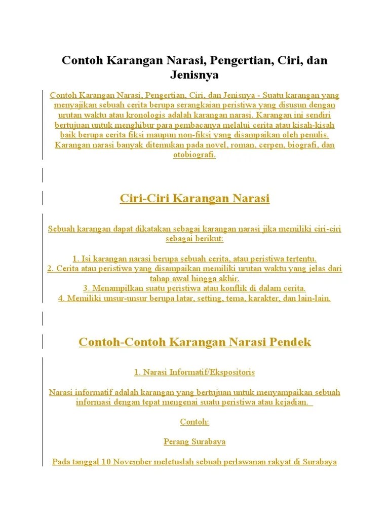 Contoh Karangan Narasi | PDF