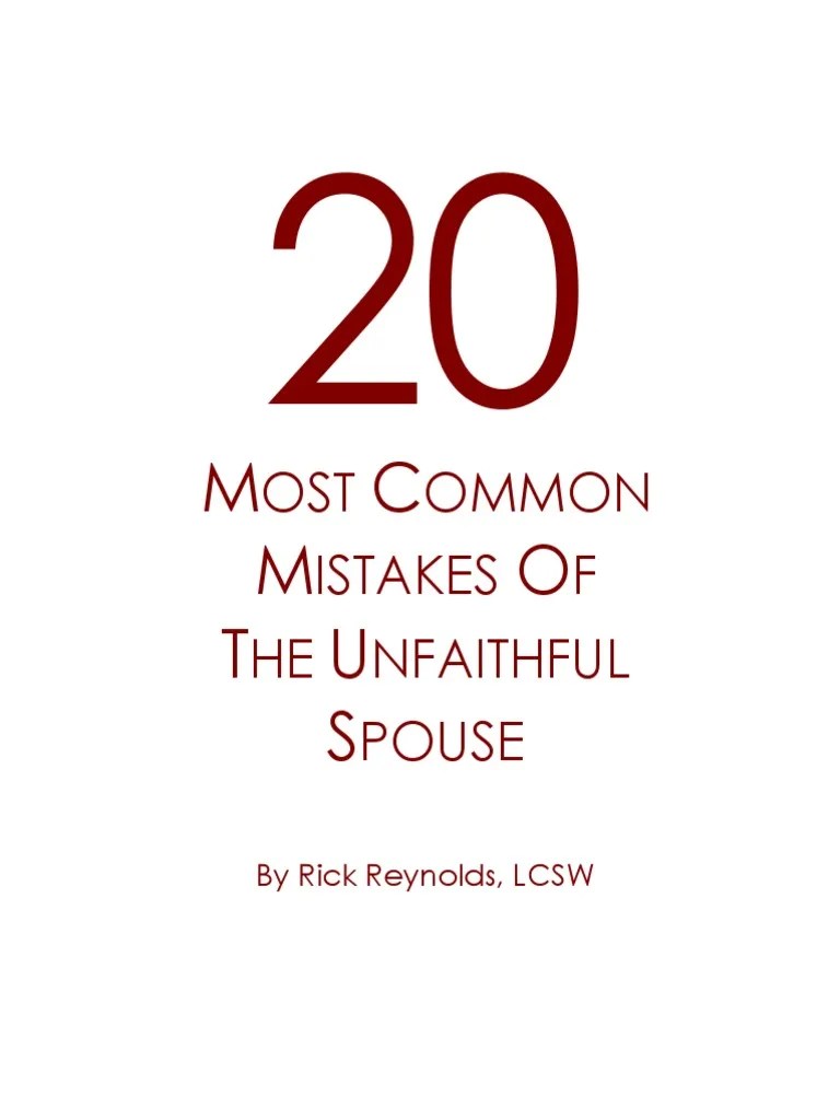 20 Mistakes Unfaithful PDF Infidelity Marriage