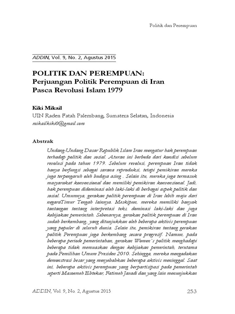 Jurnal Politik Dan Perempuan