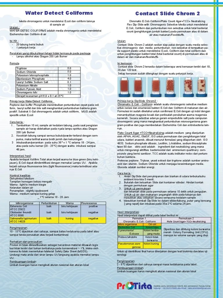 Water Detect H2S DipSlide Test Kits PDF