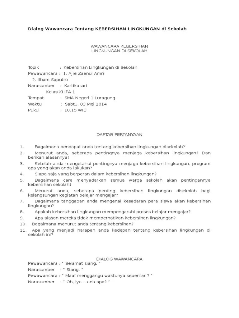 Dialog Tentang Kebersihan Lingkungan Sekolah – Sekali