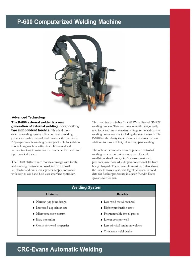 Crcp600 Welding Machine Spec. Brochure 2 Welding Power Supply