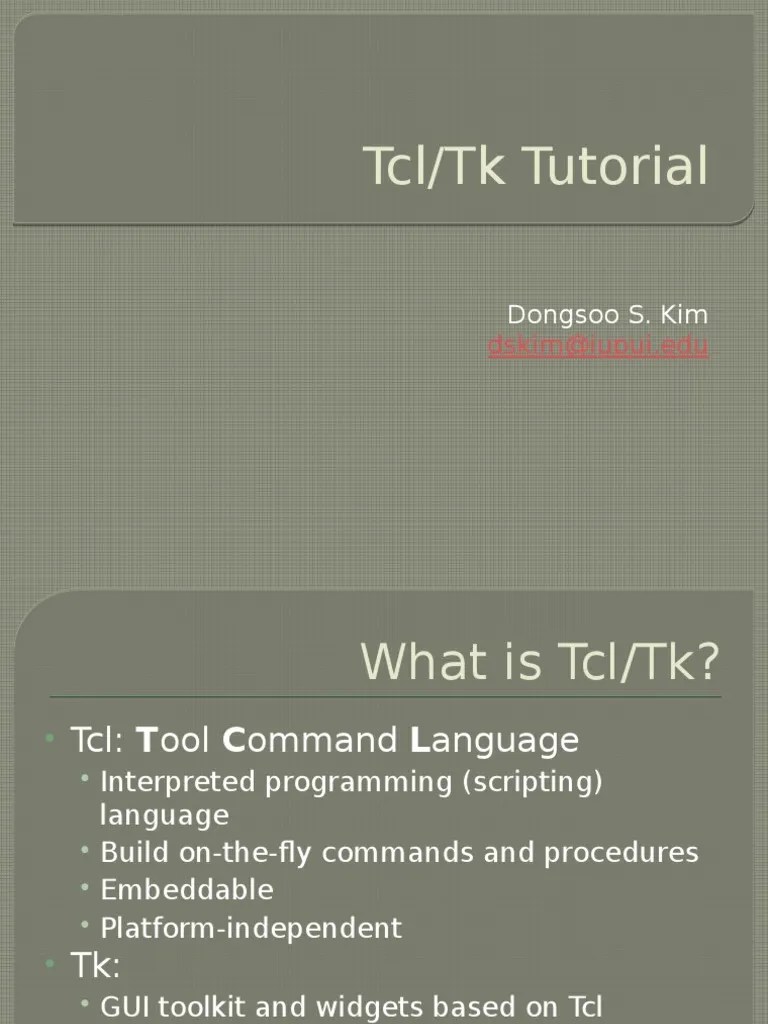 Tutorial Tcl Scripting Language Notation