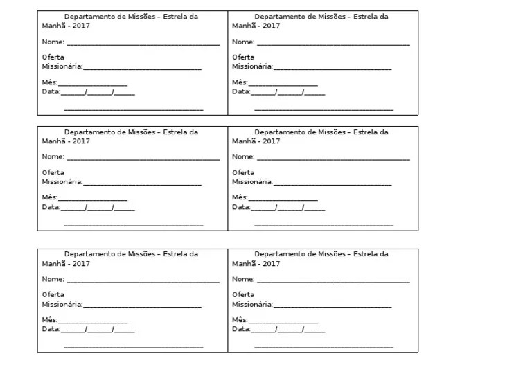 Modelo Carnê Missoes PDF