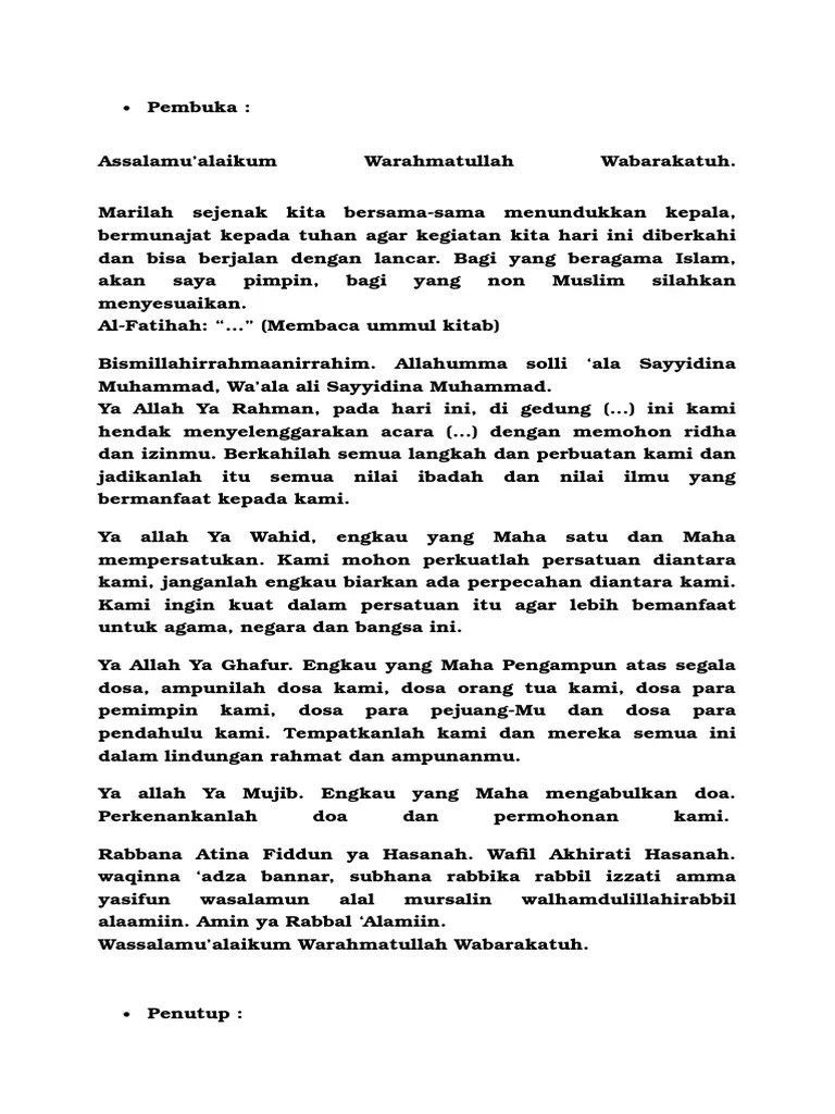 25+ Kekinian Doa Pembukaan Acara