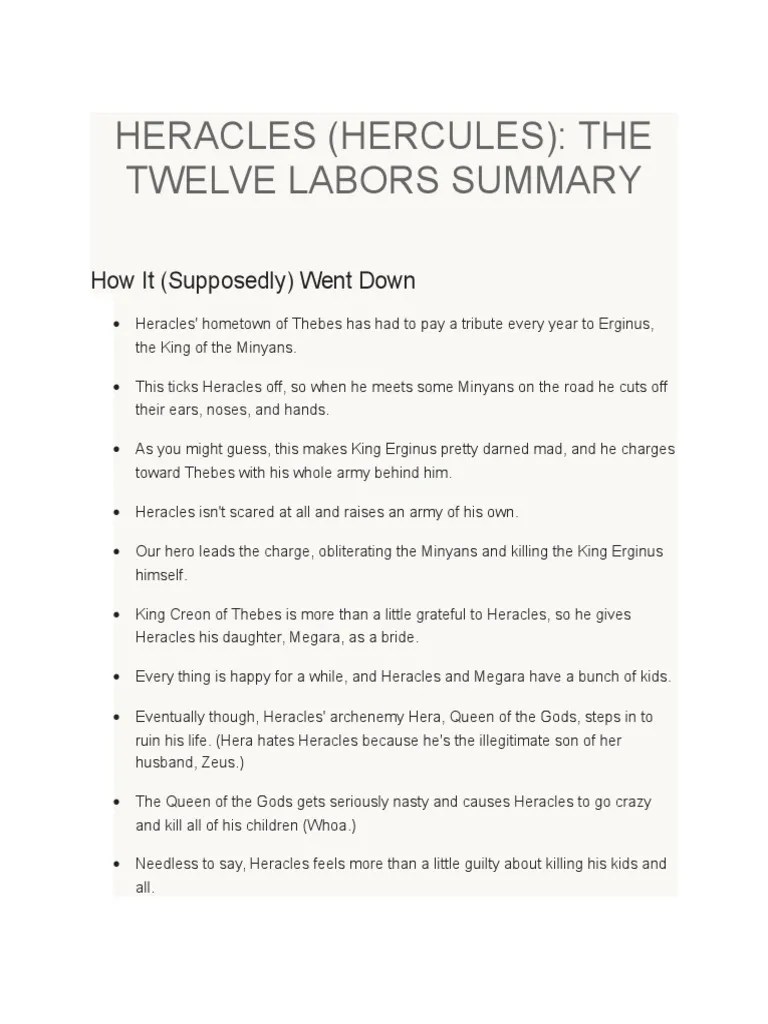 12 LABORS HERACLES SUMMARY.docx Hades European Mythology Free 30