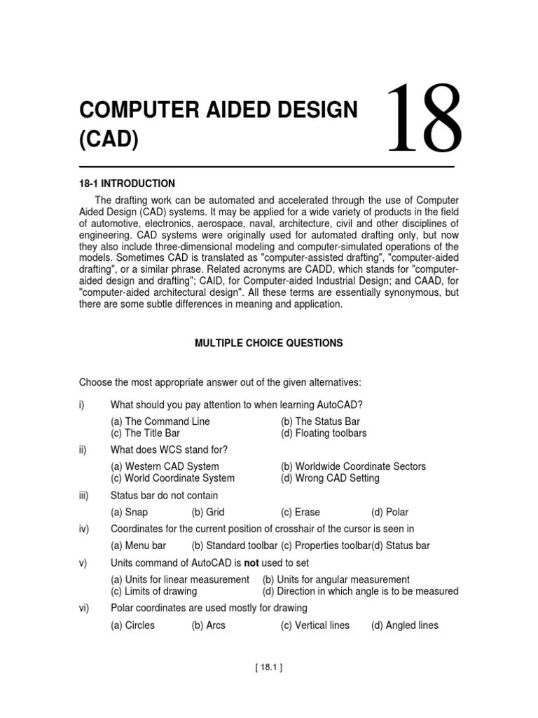 Chapter 18 Multiple Choice Questions With Answers 2 Computer Aided