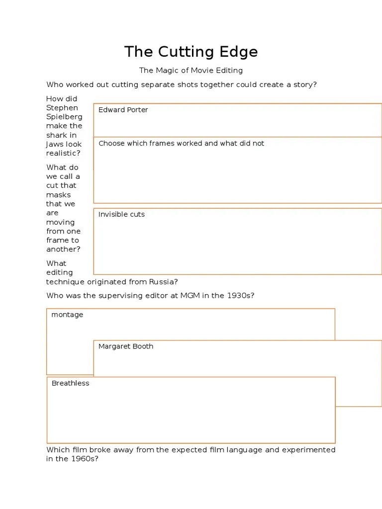 the cutting edge worksheet