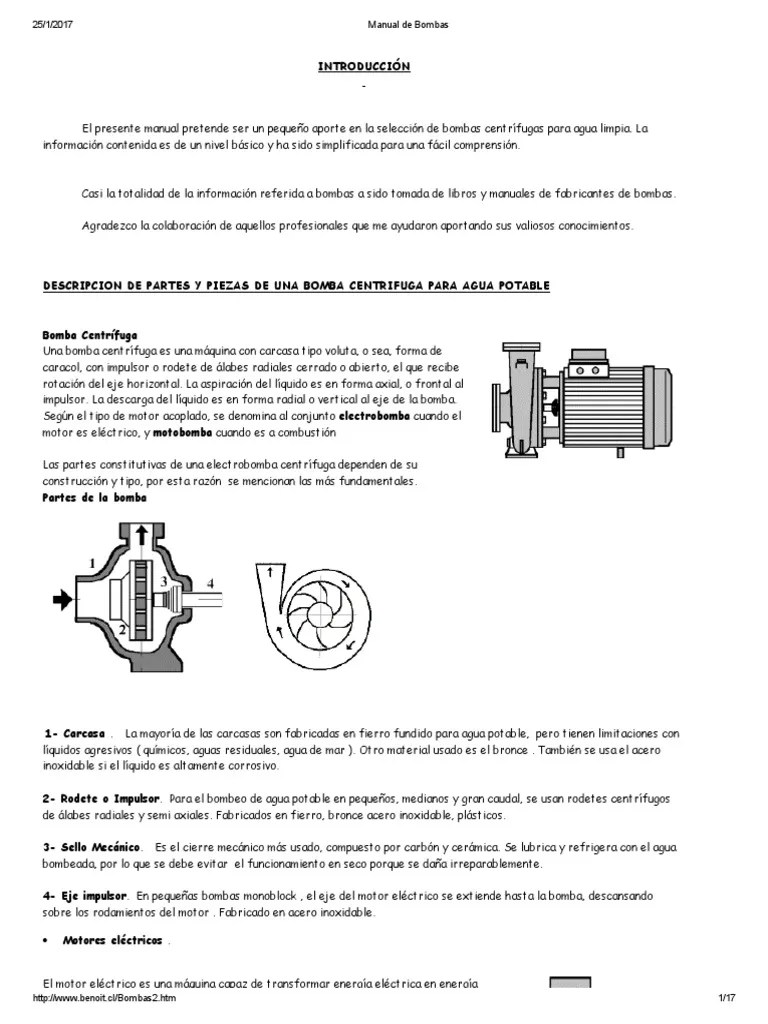 Manual de Bombas | PDF | Bomba | Motor eléctrico