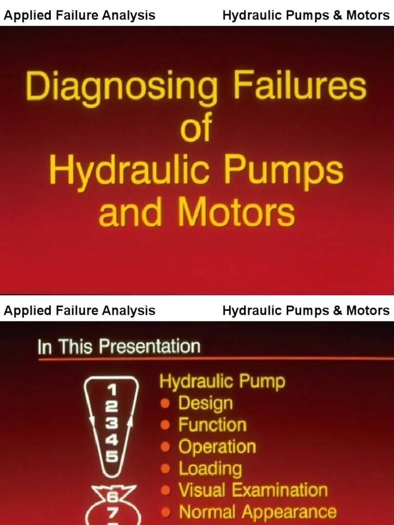 Diagnosing Failures of Hydraulic Pumps and Motors Energy Technology