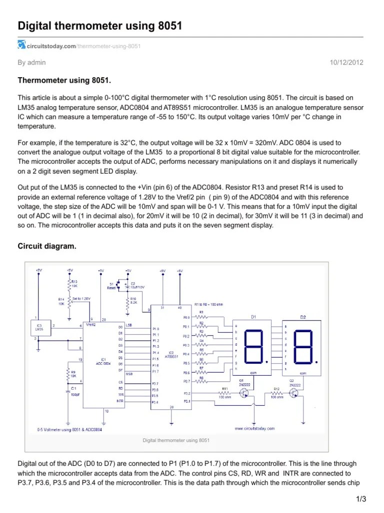 thermometer using 8051.pdf Analog To
