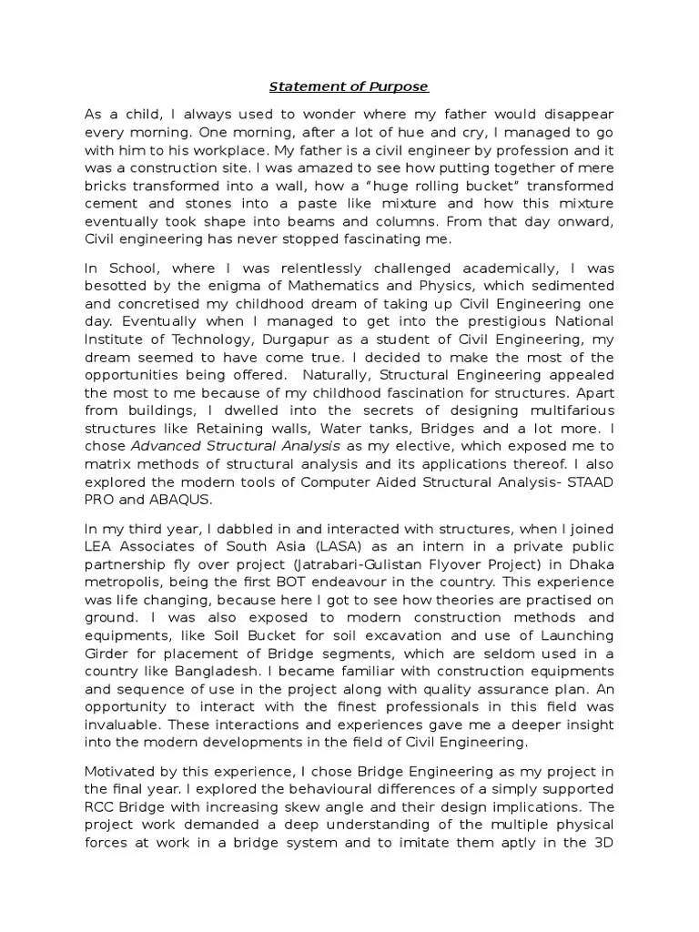 Statement of Purpose UC Berkeley Graduate School Postgraduate