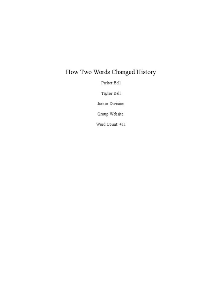 History Fair Process Paper PDF
