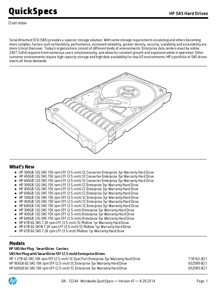 Quickspecs What'S New PDF Hard Disk Drive Solid State Drive
