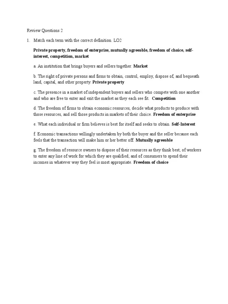Review 2 Answer | PDF | Labour Economics | Profit (Economics)