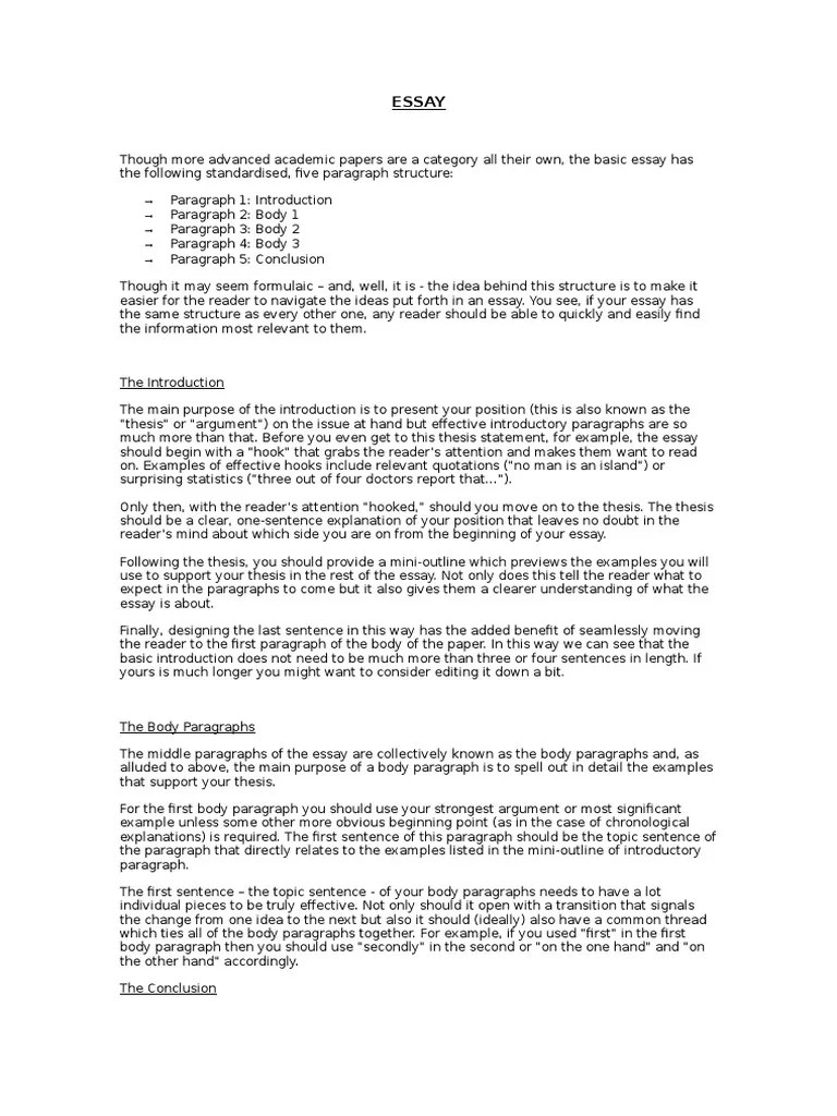 How To Write An Essay PDF Paragraph Essays