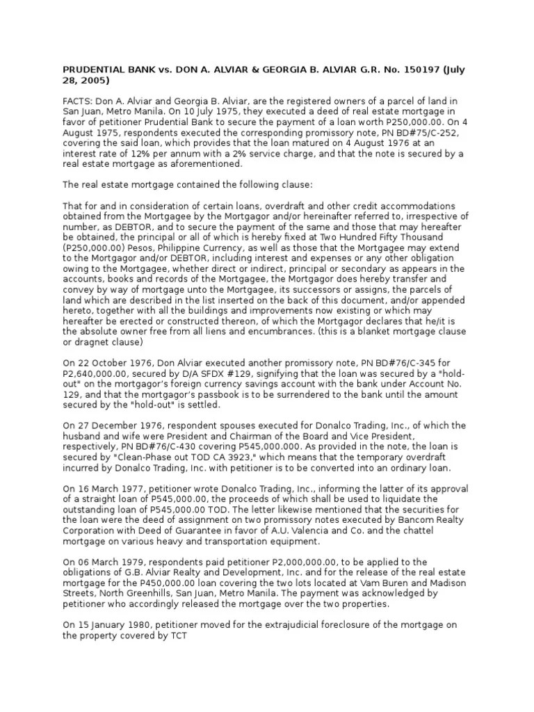 The Limits of a Blanket Mortgage Clause The Reliance on Security Test