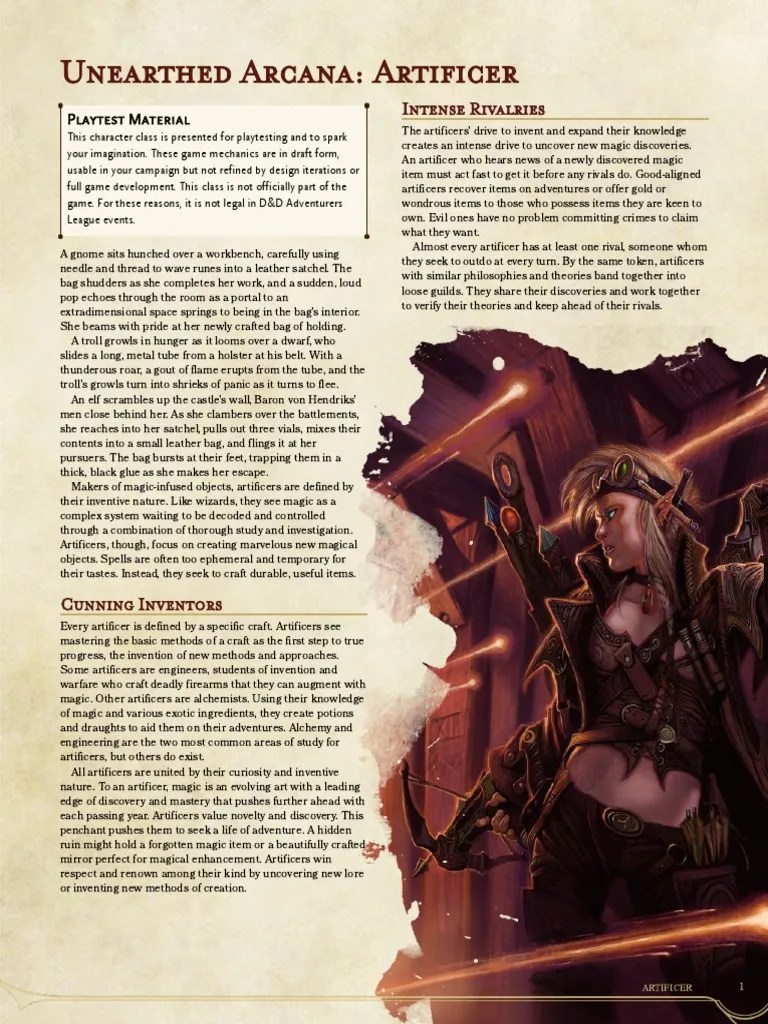 Artificer Dungeons & Dragons Leisure