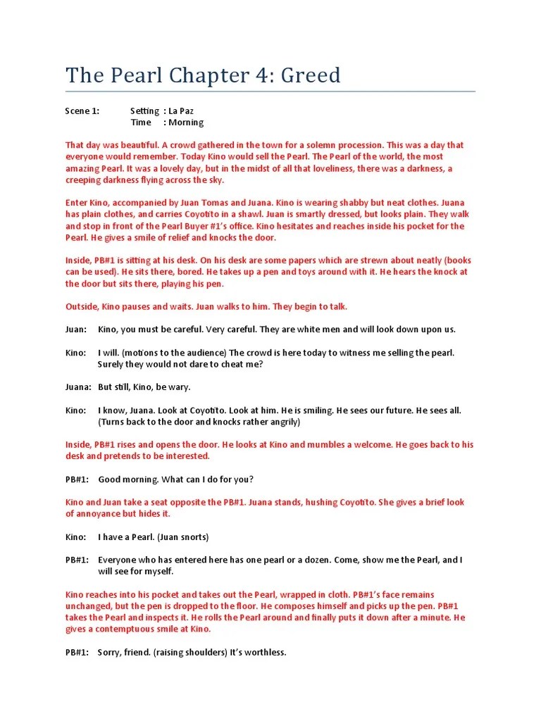 The Pearl Chapter 4 Script