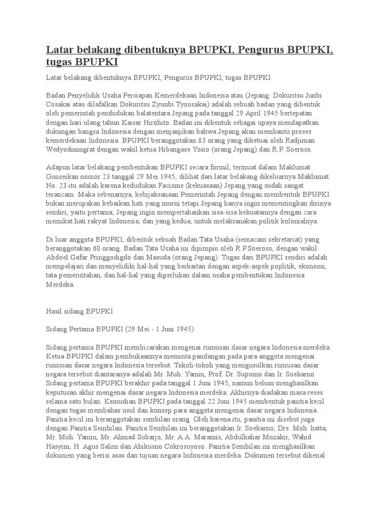 Latar Belakang Dibentuknya BPUPKI | PDF