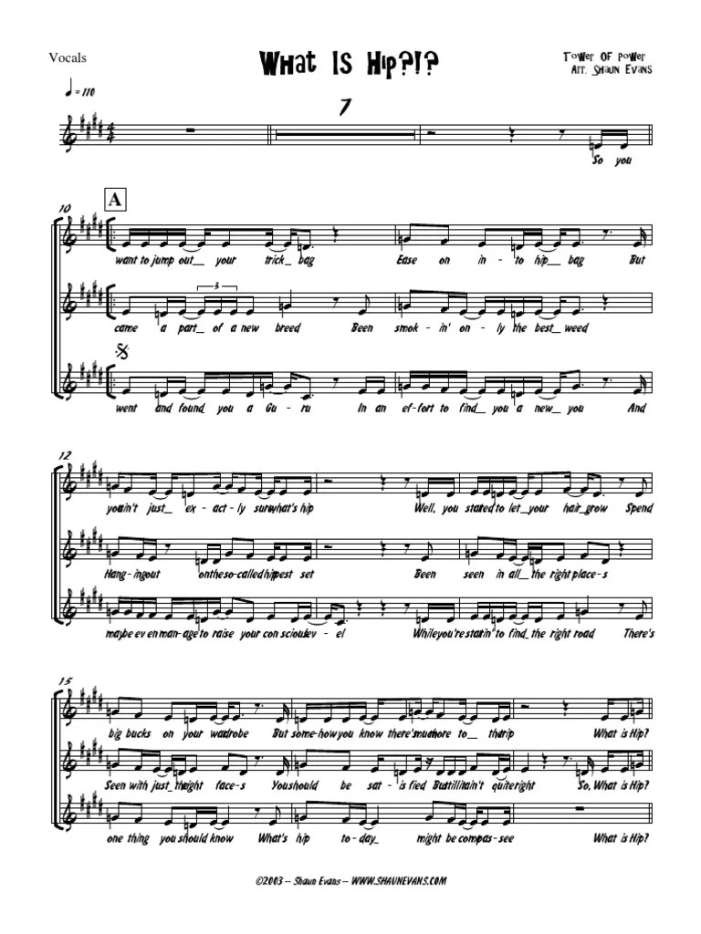 What Is Hip?!? Tower Of Power Arr. Shaun Evans Leisure