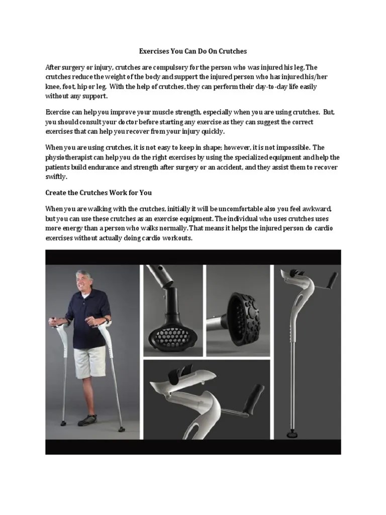 Exercises You Can Do on Crutches Physical Exercise Aerobic Exercise