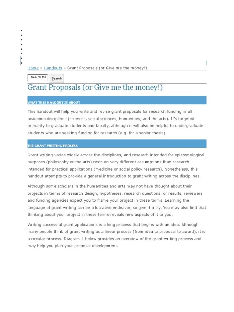 Grant Proposal Template Grant Writing Grant (Money)