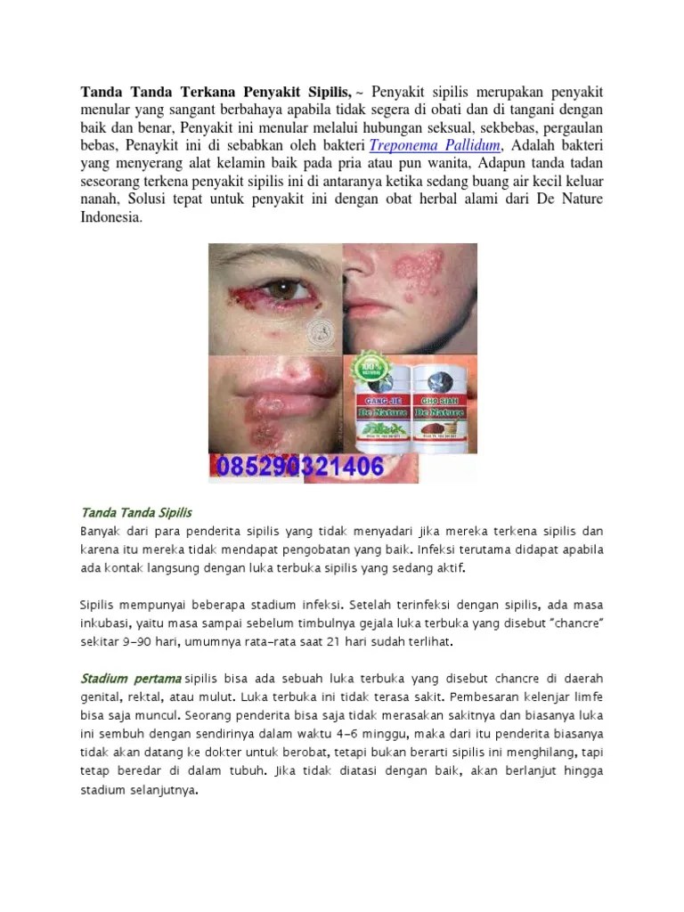 Tanda Tanda Terkana Penyakit Sipilis | PDF