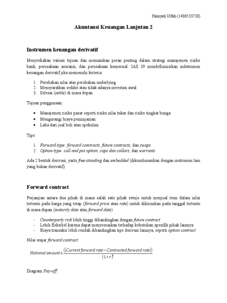 (Akl2) Pengertian Forward, Future, Option, Swap | Pdf