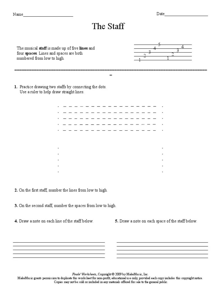 Finale Worksheets Clef Copyright