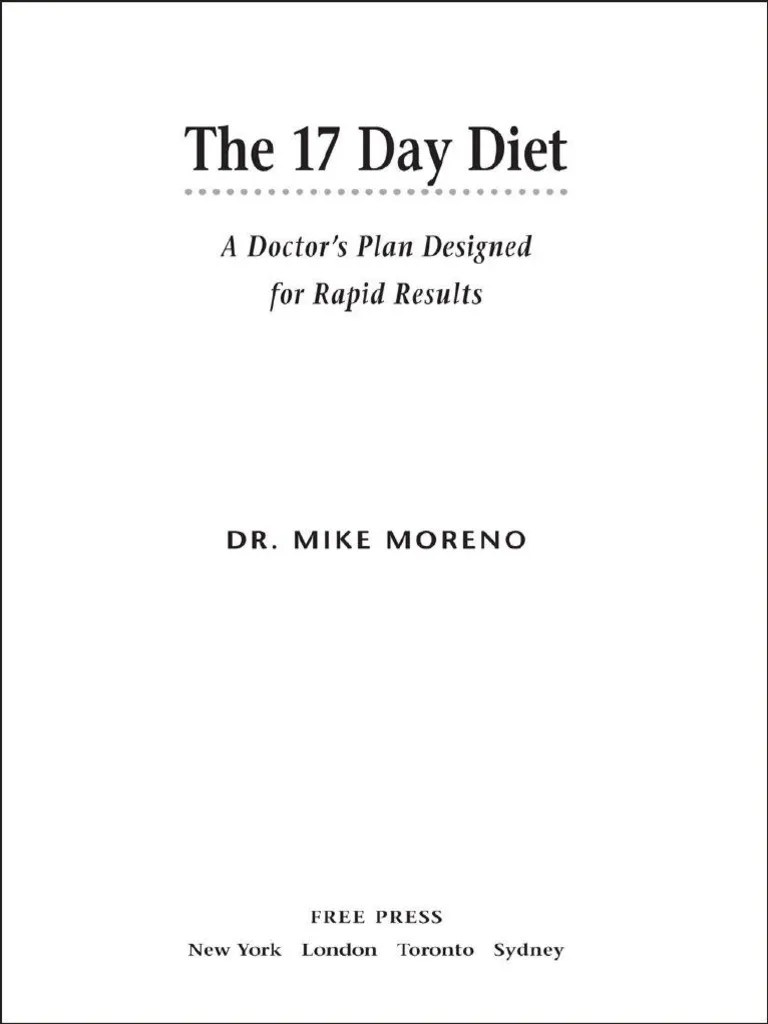 The 17 Day Diet PDF EBook Free Download Book Publishing E Books