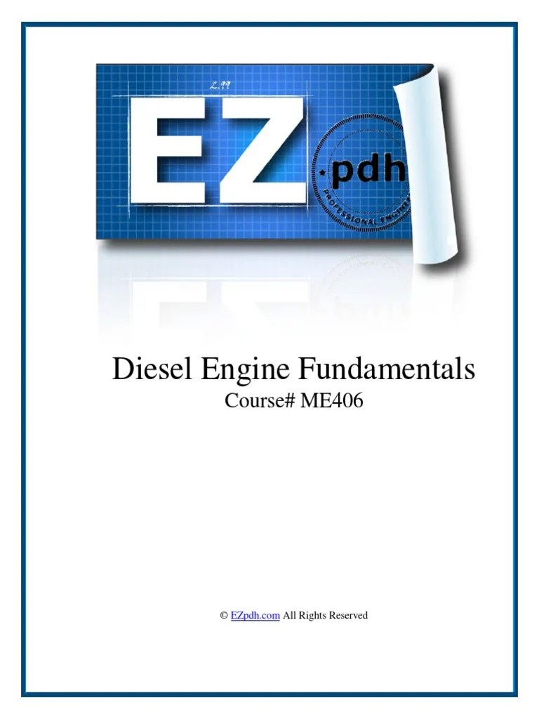 ME406 Diesel Engine Fundamentals PDF PDF Internal Combustion Engine