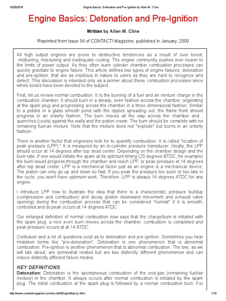 Engine Basics_ Detonation and PreIgnition by Allen W Internal