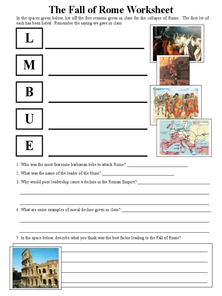 The Fall of Rome Worksheet.doc