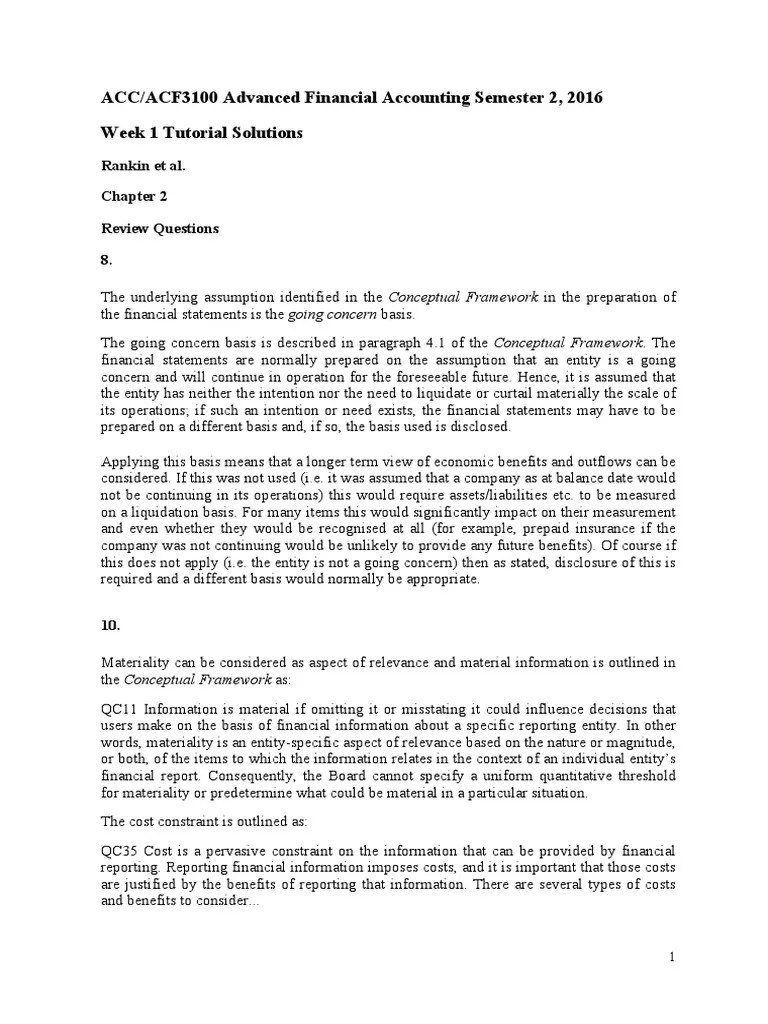 Semester 2 2016 Week 1 Tutorial solutions.pdf Going Concern