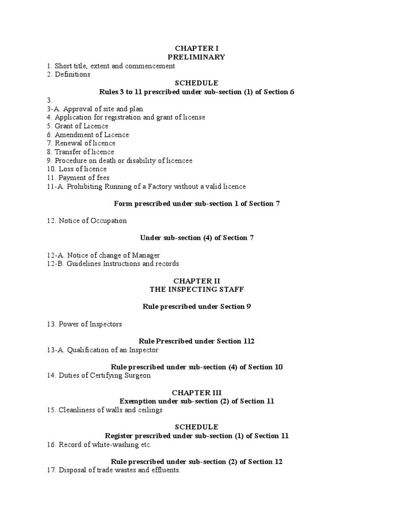 Factories Act Tamilnadu Factories Rules 1950 PDF License Safety