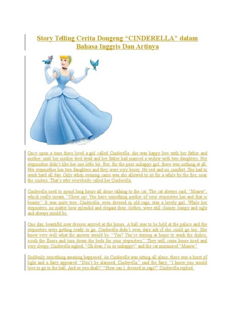 Story Telling Cinderella Dan Artinya – Dengan