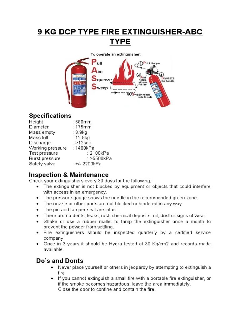 9 Kg Dcp ABC Type Fire Extinguisher