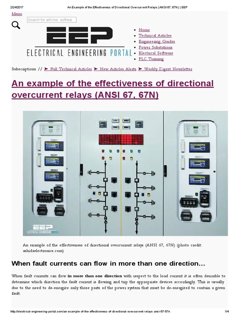 An Example of The Effectiveness of Directional Overcurrent Relays (ANSI