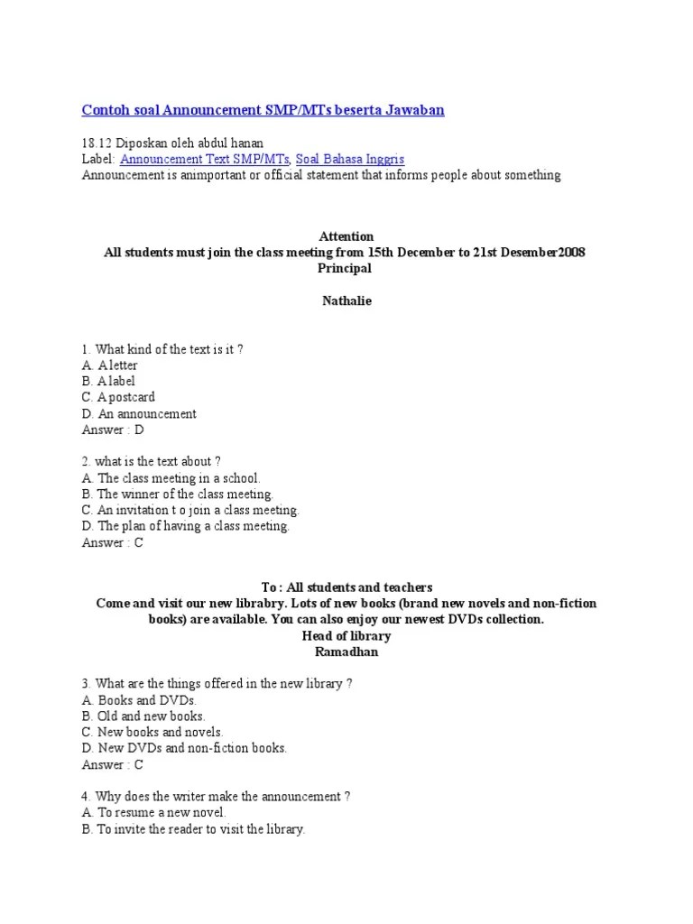 Soal Essay Advertisement Bahasa Inggris